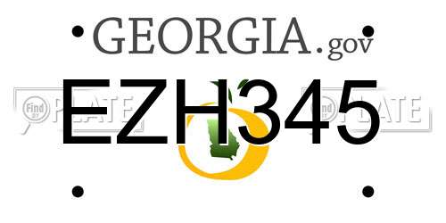 EZH345 Georgia License Plate
