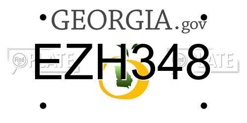 EZH348 Georgia License Plate
