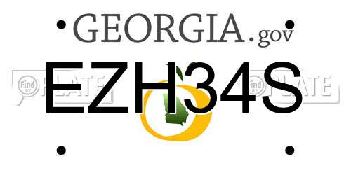 EZH34S Georgia License Plate