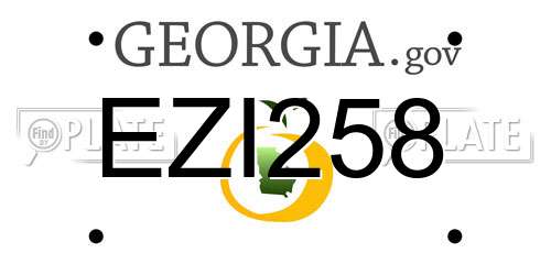 EZI258 Georgia License Plate