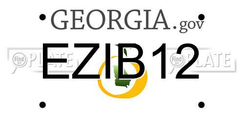 EZIB12 Georgia License Plate