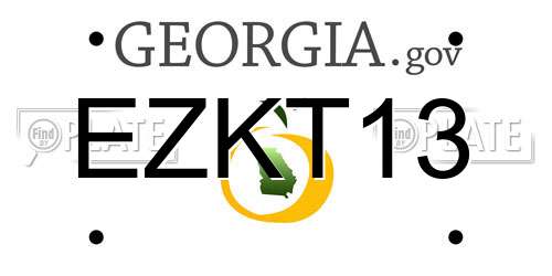 EZKT13 Georgia License Plate