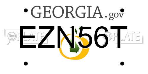 EZN56T Georgia License Plate