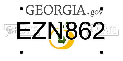 EZN862 Georgia License Plate