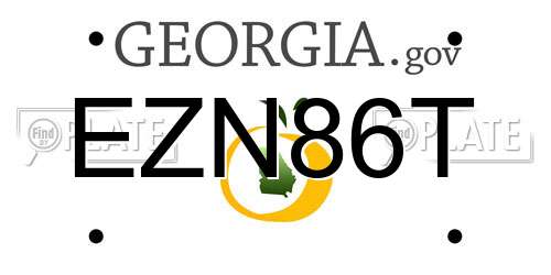 EZN86T Georgia License Plate