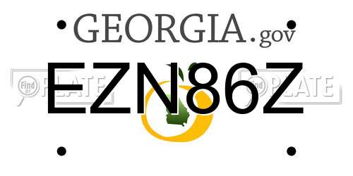 EZN86Z Georgia License Plate
