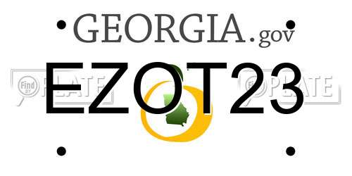 EZOT23 Georgia License Plate