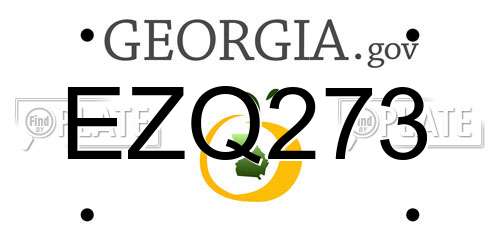 EZQ273 Georgia License Plate