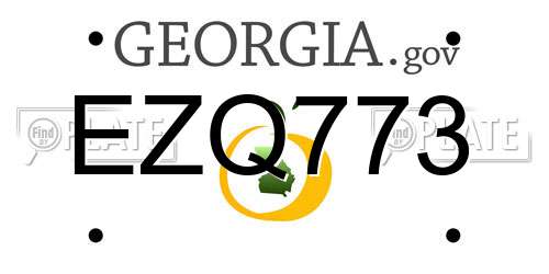 EZQ773 Georgia License Plate