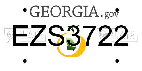 EZS3722 Georgia License Plate