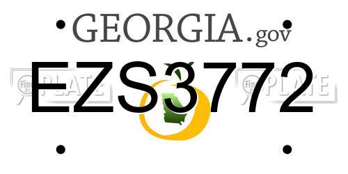 EZS3772 Georgia License Plate