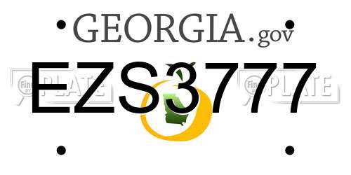 EZS3777 Georgia License Plate