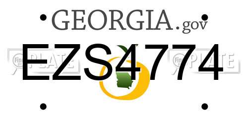EZS4774 Georgia License Plate