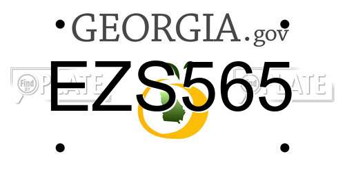 EZS565 Georgia License Plate