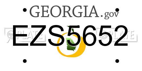 EZS5652 Georgia License Plate