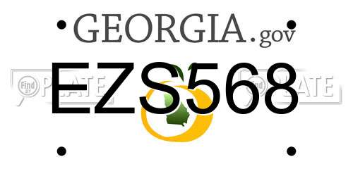 EZS568 Georgia License Plate