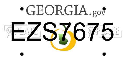 EZS7675 Georgia License Plate