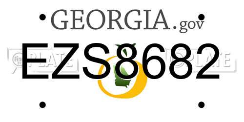 EZS8682 Georgia License Plate