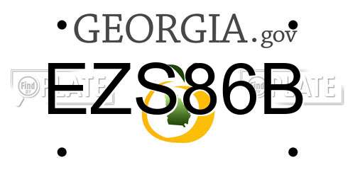 EZS86B Georgia License Plate