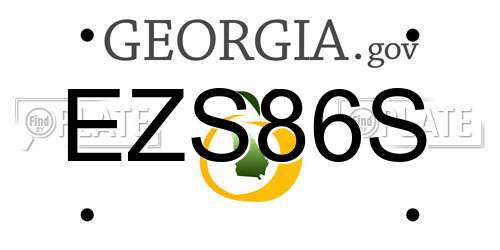 EZS86S Georgia License Plate