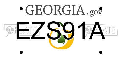 EZS91A Georgia License Plate