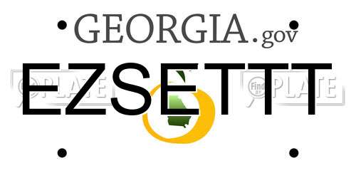 EZSETTT Georgia License Plate