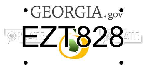 EZT828 Georgia License Plate