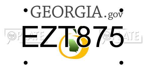 EZT875 Georgia License Plate