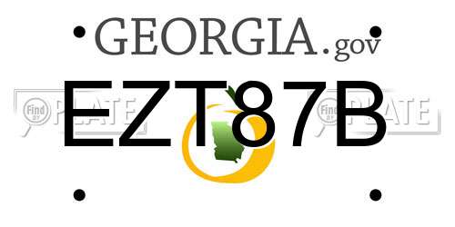 EZT87B Georgia License Plate