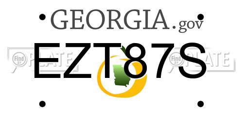EZT87S Georgia License Plate