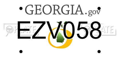 EZV058 Georgia License Plate