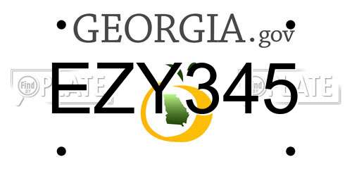 EZY345 Georgia License Plate