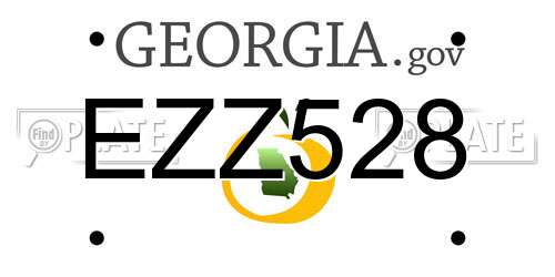 EZZ528 Georgia License Plate