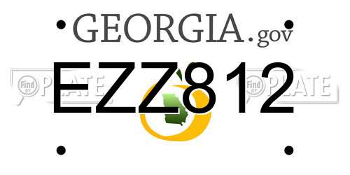 EZZ812 Georgia License Plate