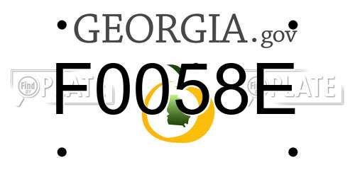 F0058E Georgia License Plate