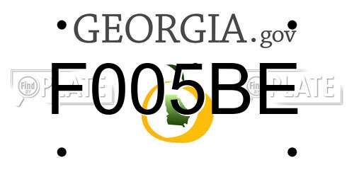 F005BE Georgia License Plate