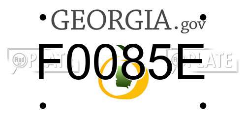 F0085E Georgia License Plate