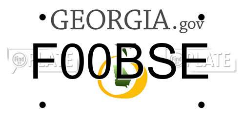 F00BSE Georgia License Plate