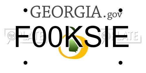 F00KSIE Georgia License Plate