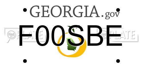 F00SBE Georgia License Plate