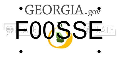 F00SSE Georgia License Plate