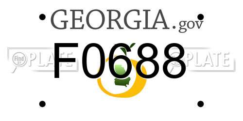 F0688 Georgia License Plate