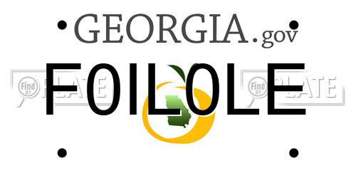 F0IL0LE Georgia License Plate