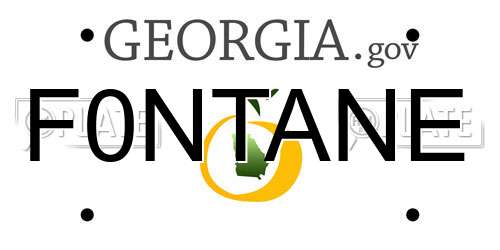 F0NTANE Georgia License Plate