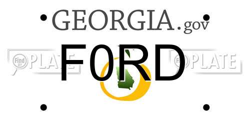 F0RD Georgia License Plate