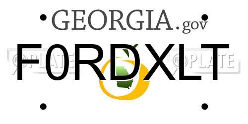 F0RDXLT Georgia License Plate