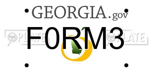 F0RM3 Georgia License Plate