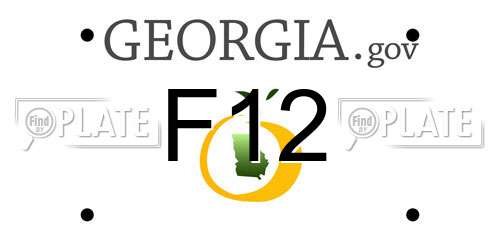 F12 Georgia License Plate