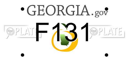 F131 Georgia License Plate