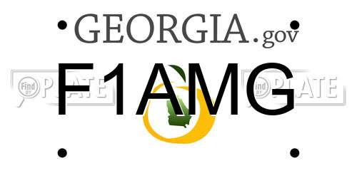 F1AMG Georgia License Plate